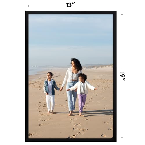 Image of Americanflat 13x19 Picture Frame with Polished Plexiglass - Streamline Collection - Thin Border Picture Frame for Wall Display - Hanging Hardware Included - Black