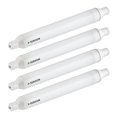 SEBSON® 4X S15 Strip Light 4W LED, Warm White 3000K, 35W Replacement for Light Bulb, 400lm, ø26 x 221mm Cover