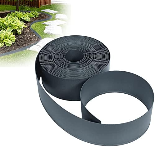 Rasenkante 10m X 12,5cm - Schwarze Gartenumrandung Aus PE-Kunststoff