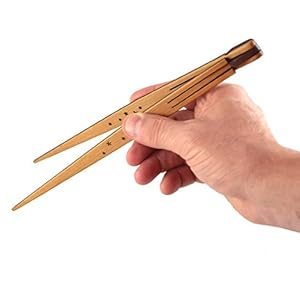 American Made Reversible Fold-Flat Spring Hinged Cherry Wood Chopsticks (Celestial Stars Pattern)