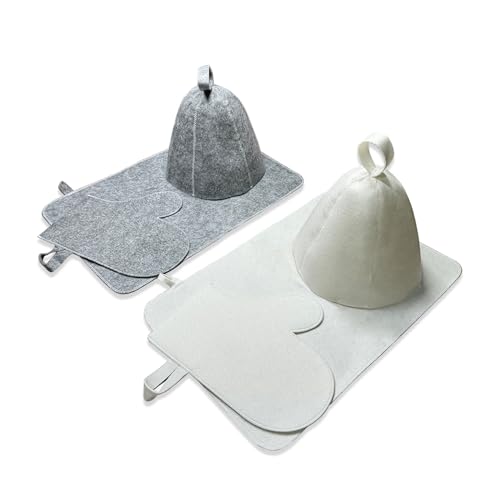 NUIBY 2 Sets of Sauna Hats, Sauna Gloves and Sauna Seat Pads, Total 6 pcs Sauna Accessories Stay in...