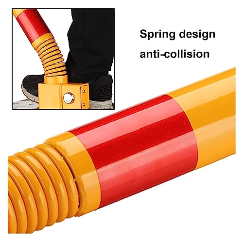 Poteau de stationnement pliable verrouillable avec ressort flexible pour éviter les collisions avec clés incluses
