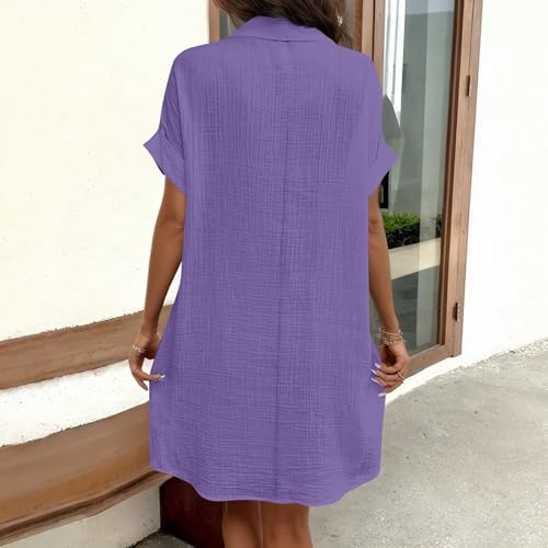 Robe d'été manches courtes avec poches intégrées style casual chic
