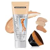 Fondotinta Gambe Waterproof 100ml, Fondotinta Corpo Waterproof, Crema Colorata gambe Include Pennello Fondotinta, Correttore a Lunga Tenuta (02#Marrone Chiaro)