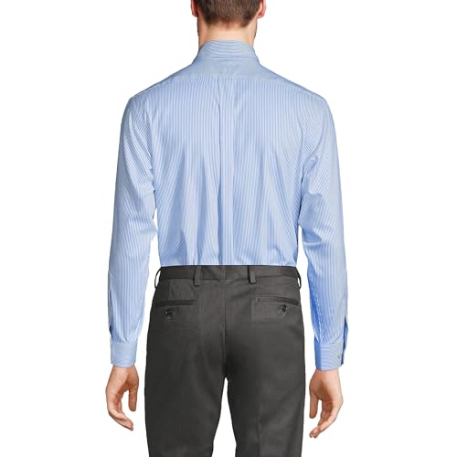 Lands' End Men's Tailored Fit No Iron Solid American-Grown Supima Cotton Pinpoint Buttondown Collar Dress Shirt2
