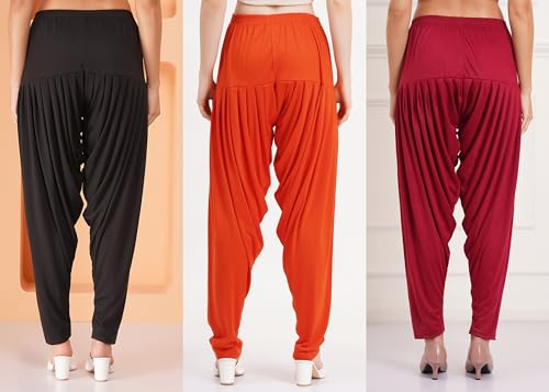 Image of Buy That Trendz Patiyala Pants for Women 3 Combo Patiyala Salwar Harem Viscose Bottoms Pants for Womens