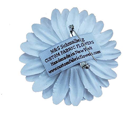 M&S Schmalberg Daisy Silk Fabric Flower Pin Brooch Flower. White Daisy Brooch Pin - Hand-made in New York's Garment Center (American Made)4