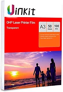 OHP Film Overhead Projector Film - 50 Sheets A3 Laser Jet Printer and Copier Transparency Film Uinkit 420x297