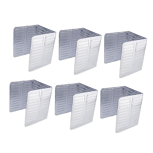 Homoyoyo 6pcs Foldable Aluminum Foil Oil Baffle Plates Practical Kitchen Splatter Guards for Stove Top