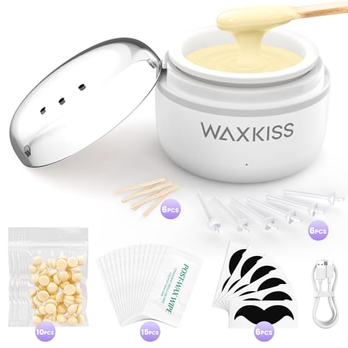 White Mini Nose Wax Kit for Eyebrow Ear Facial Hair Removal at Home Salon
