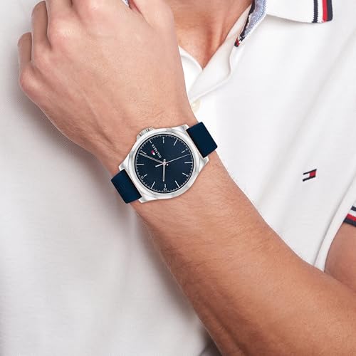 Image of Tommy Hilfiger Quartz Blue Dial Silicone Strap Watch for Women