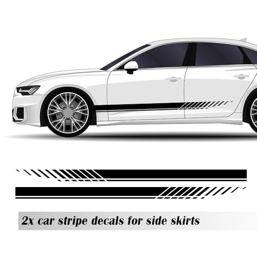 5 Stück Auto Aufkleber,1 Stück Motorhauben Aufkleber+2 Stück Auto Aufkleber Seite+2 Stück Spiegel Aufkleber,Wasserfeste Stylische Aufkleber Auto Tuning für Auto LKW SUV (Schwarz)