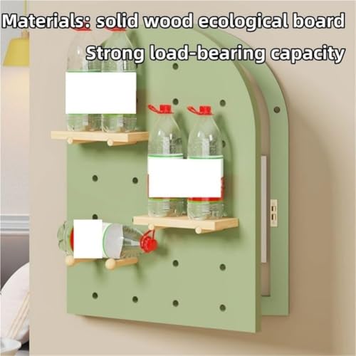 Wooden Electric Meter Box Cover with Pegboard Organizer - Stylish Breaker Box Concealment Panel for Living Room, Entryway, Bedroom, Office - 15.8" L x 31.5" H