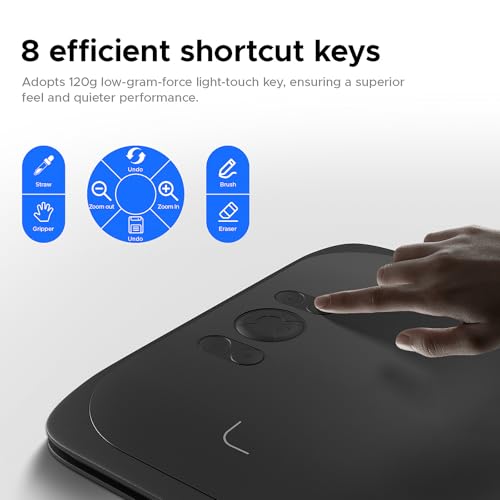 Image of Ugee Drawing Tablet Pad,Digital Graphics Tablets M808 10x6 Inch, 8192, 8 Shortcut Keys, Digital Art for Paint, Sketch,Design, Teaching&Study for PC /Mac /Computer /Chrome Os /Android, Student,Kids Gift