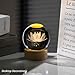 Arikyrist 3D Engraving Lotus Flower Figurine Crystal Ball with Wooden Light Base, Glass Lotus Flower Lamp Gifts for Women Decorative Glass Ball Paperweight