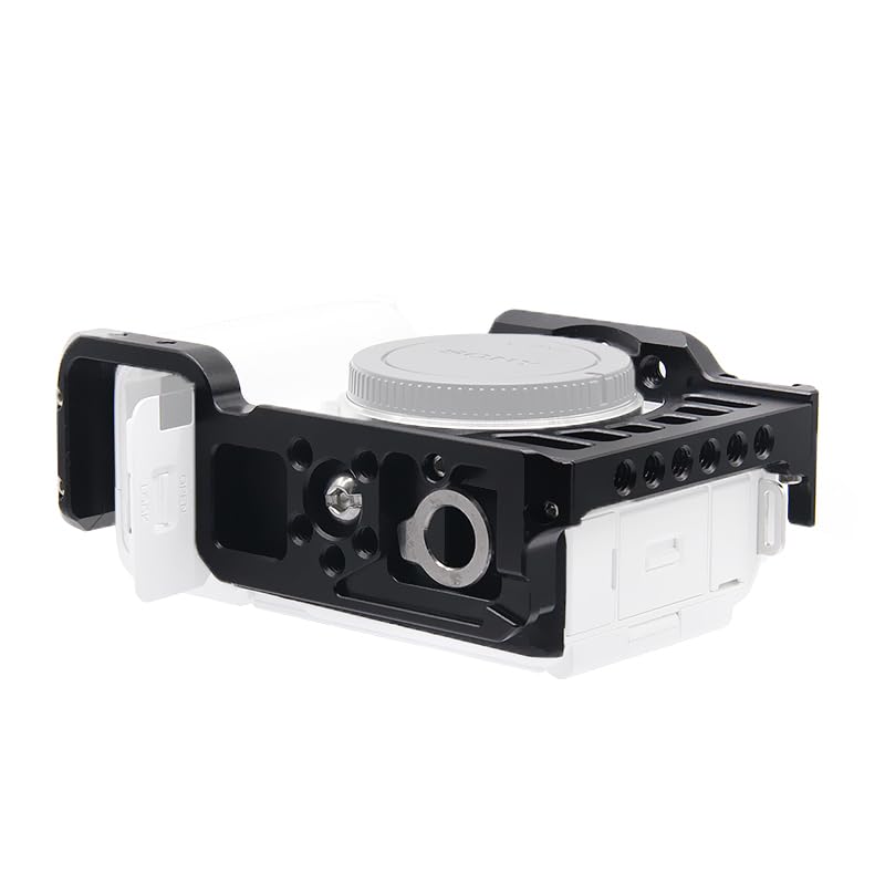 Image of ZV-E1 Camera Cage Protective Frame Metal Video Rig Cold Shoe Mount for Sony ZVE1 Camera for Arca Tripod No /with Wooden Side Hand Grip (ZV-E1)