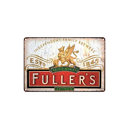Krouterebs New Tin Sign Fuller's Beer Metal Tin Sign Rustic Wall Decor Suitable for Home and Kitchen Bar Man Cave Cafe Garage Wall Decor Retro Vintage 12x8 Inch