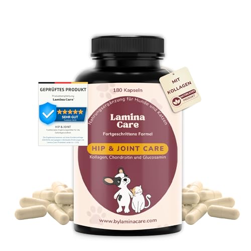 lamina care - Gelenk-Kapseln für Hunde – Mit Grünlippmuschel, Glucosamin & MSM – Natürliche Unterstützung für Gelenke, Hüften & Beweglichkeit - 180 Kapseln