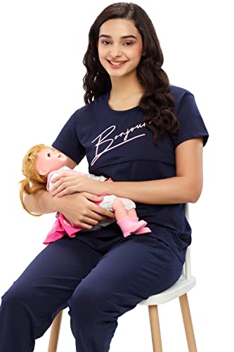 Image of ZEYO Women's Cotton Solid Plain Feeding Regular Fit Top 5647