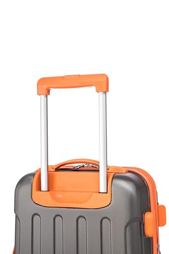 Image of Rockland London Hardside Spinner Wheel Luggage Set, Charcoal, Carry-On 20-Inch and Tote 14-Inch (F1902-CHARCOAL)