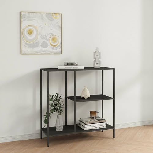 Dmora - Console Lime, Table Polyvalente, Armoire de Rangement, Bureau du Couloir, 80x30 h80 cm, Ardoise