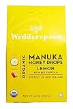 Wedderspoon Organic Manuka Honey Drops, Lemon & Bee Propolis, 4 Oz (Pack of 1) | Genuine New Zealand Honey | Perfect Remedy For Dry Throats