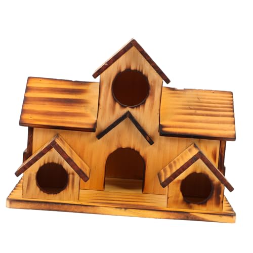 TOGEVAL 小型鳥用多室設計木製 フィーダー兼 ー 無臭素材でや屋外に フィンチやメラブ 対応 ペイント可能な未塗装 ラル風 ハウス