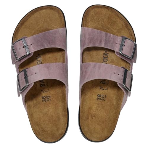 Birkenstock Womens Arizona CT With Oiled Leather Sandals (Lavender, US Footwear Size System, Adult, Women, Numeric, Medium, 6)3