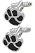 COLLAR AND CUFFS LONDON - Gemelos Caja DE Regalo - Impresión de la Pata - Animal Perro Gato Veterinario - Latón - Color Negro y Plata