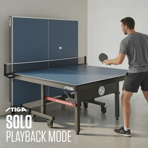 Image of STIGA Advantage Series Indoor Ping Pong Table, Foldable Table Tennis Table - 13, 15, 18, and 25mm Tabletops - Quickplay 10 Minute Assembly - Playback Mode - Recreational- to Tournament-Level