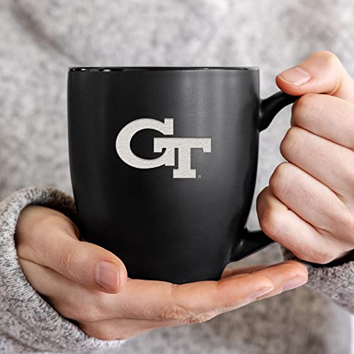 Image of Rico Industries NCAA Primary 15-Oz Personalized Matte Black Bistro Mug - for Hot or Cold Drinks