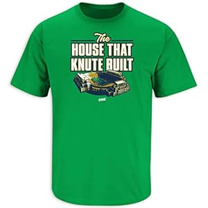The House That Knute Built T-Shirt for Notre Dame College Fans (SM-5XL) (Irish Green Short Sleeve, X-Large)