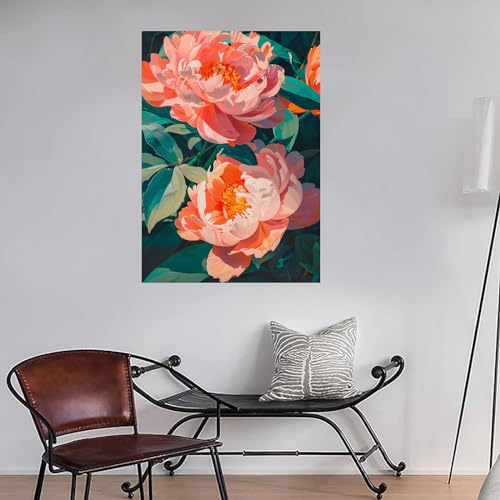 Impression sur toile moderne grand format fleur WODJEM encadré - 3