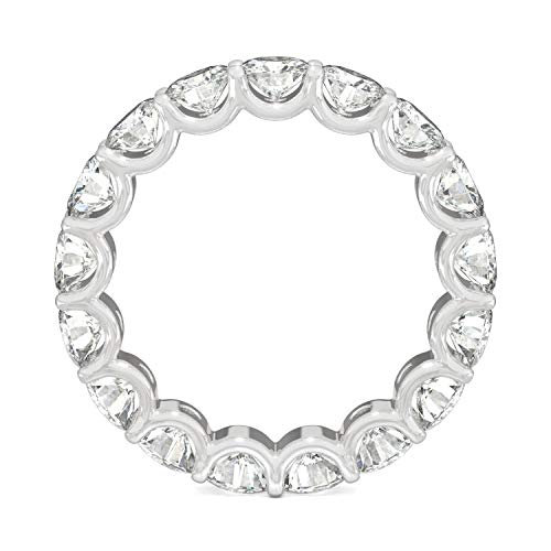 Charles & Colvard Created Moissanite 4mm Round Cut Eternity Band for Women | Lab Grown | Solid 14K White Gold with Rhodium3