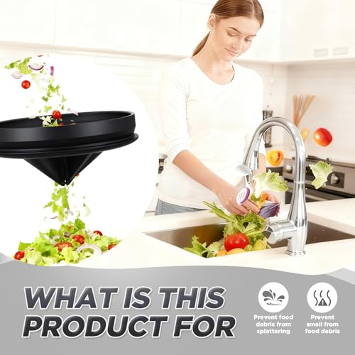 Image of 4 Pcs Brushed Silver Kitchen Sink Accessories Garbage Disposal Splash Guards 3.4'' Sink Drain Strainer and Stopper Stainless Steel Garbage Disposal Plug for Kitchen Drain Strainer