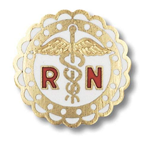 Image of Prestige Medical Emblem Pin, RN (Round Sculptured Edge)