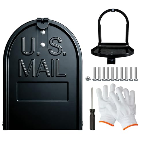 6 1/4(W) x 8 1/4(H)-Mailbox Door Replacement Exact Size - Black Metal Snap-in Front Panel with Easy Installation Kit Fits Standard Residential Mailboxes Brick Mailbox