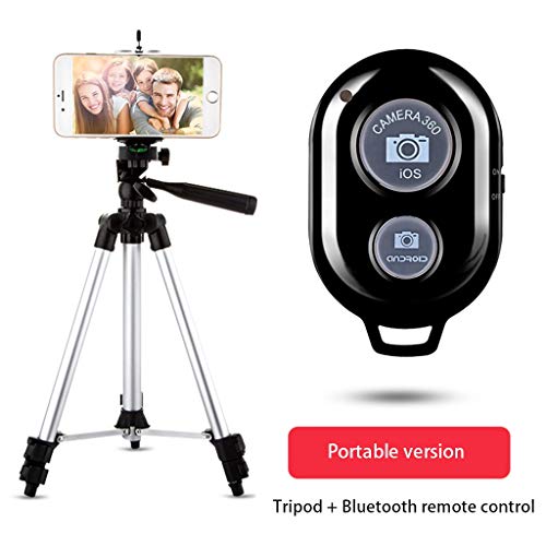 QIAOLI Videokamera-Stativ, leichtes Handy-Stativ, tragbares Handy-Kamerastativ mit Universal-Handyclip/Bluetooth… – Bild 4