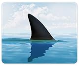 Auhoahsil Mouse Pad, Square Shark Theme Anti-Slip Rubber Mousepad with Durable Stitched Edges for...