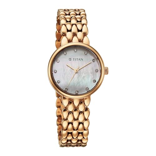 Image of Titan Glamour Quartz Analog Mother of Pearl Dial Stainless Steel Strap Watch for Women