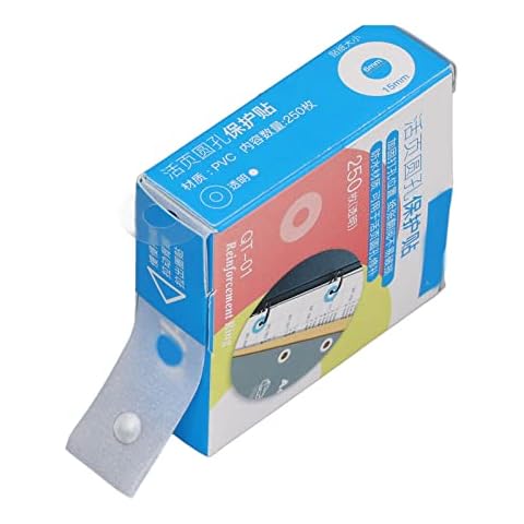needlid Hole Punch Reinforcers Stickers, Paper Hole Reinforcements PVC Waterproof Light Weight Small Volume for Home(transparent) Cover