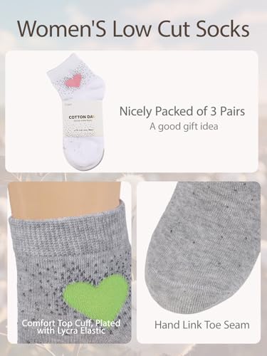 Image of COTTON DAY Women's Soft Combed Cotton Socks Seamless Toe Black White Navy