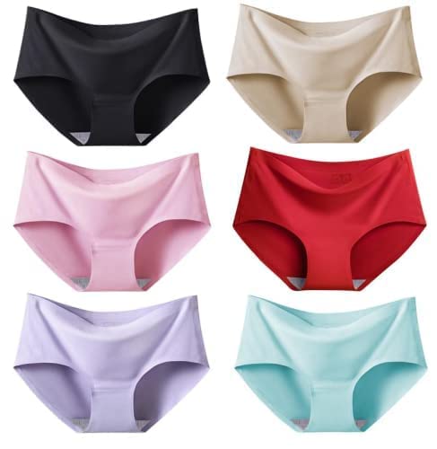Women/Girls Ice Silk Seamless Panty Mid Rise No Show Laser Cut Invisible Panti Smooth Stretch Women Hipster Panties for Women Daily Use (Multi Colored)-image-45