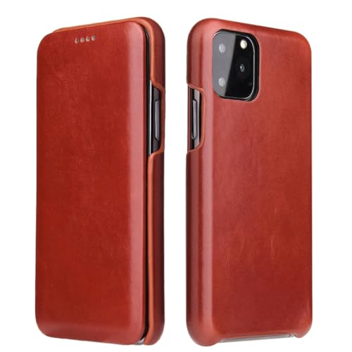 Étui cuir iPhone 16 Pro Max marron de luxe à rabat magnétique