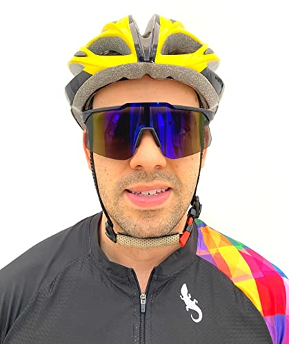 Óculos Bike Ciclismo Masculino Feminino Proteção Uv400 Azul