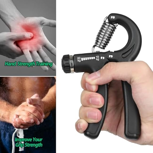 NIYIKOW Grip Strength Trainer, Hand Grip Strengthener, Adjustable Resistance 22-132Lbs (10-60kg), Forearm Strengthener, Perfect for Musicians Athletes