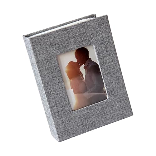 jojnsha Álbum De Fotos con Cubierta Lino 4x6 Minilibro Deslizante con Capacidad para 100 para Bodas Vacaciones Bebés Aniversarios Álbum