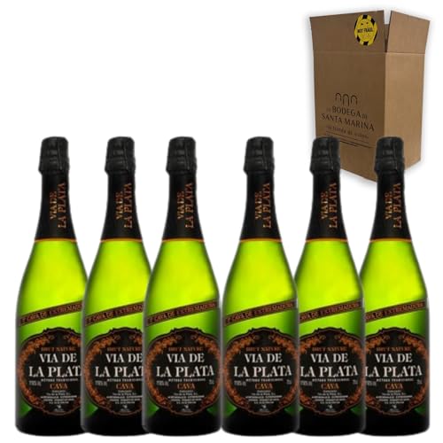 Cava Vía de la Plata Brut Nature - Para Disfrutar en Celebraciones y con los Tuyos - Pack 6 Botellas 75cl