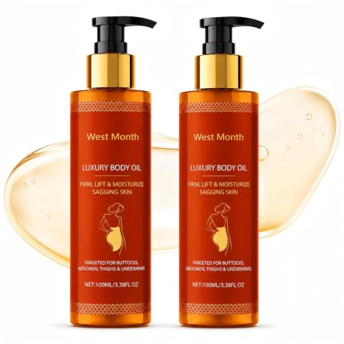 pewatul Body Firming Oil for Women 2 Pack After Shower Oil for Dry Skin Lightweight Non-Greasy Moisturizer for Arms Legs Belly