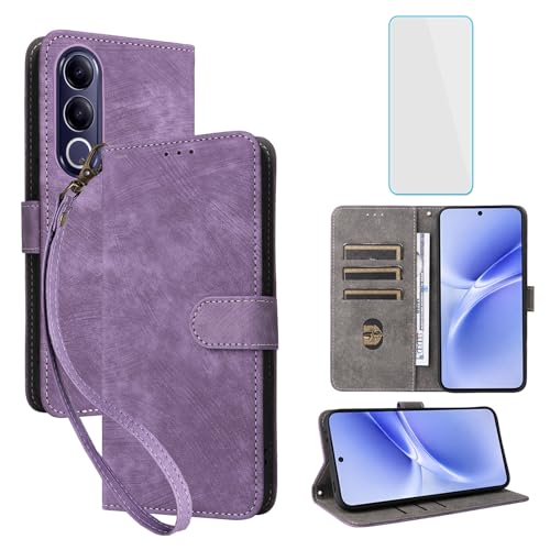 IUQXU Coque pour Vivo V70 FE avec Verre Trempé Violet